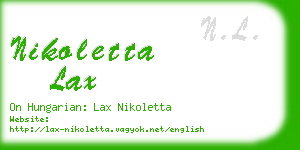 nikoletta lax business card